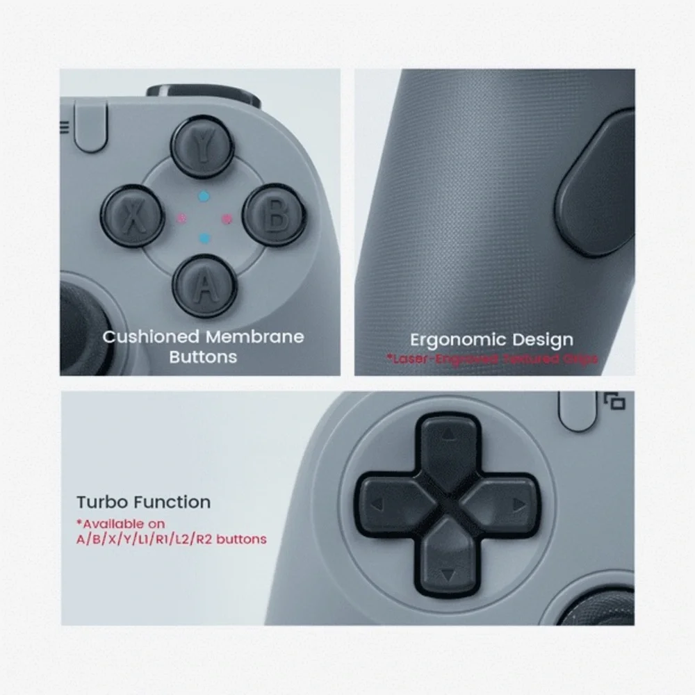 GameSir T3 Lite Wired Gaming Controller - Hall Effect Sticks - Retro Gray (NEW)